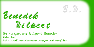 benedek wilpert business card